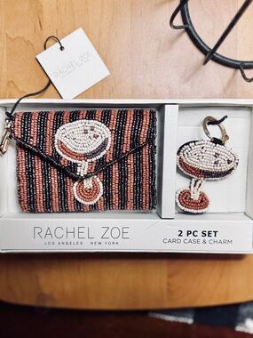Rachel Zoe Beaded Espresso Martini Card Case + Bag Charm Set 🍸 Gift Set